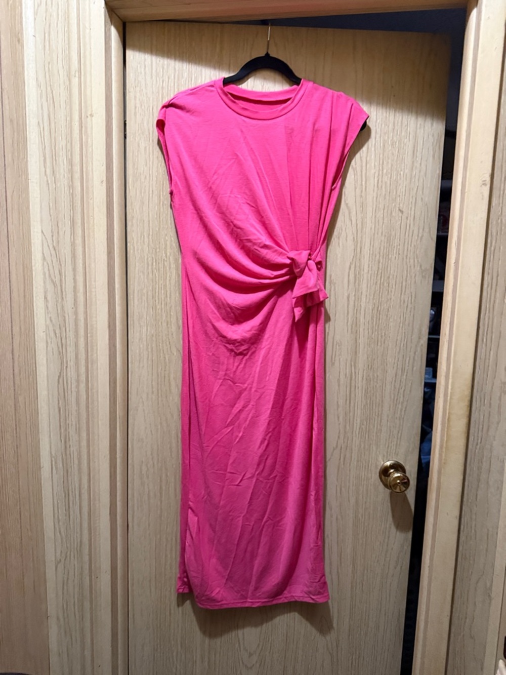 Women’s Pink Knot-Detail Midi Dress